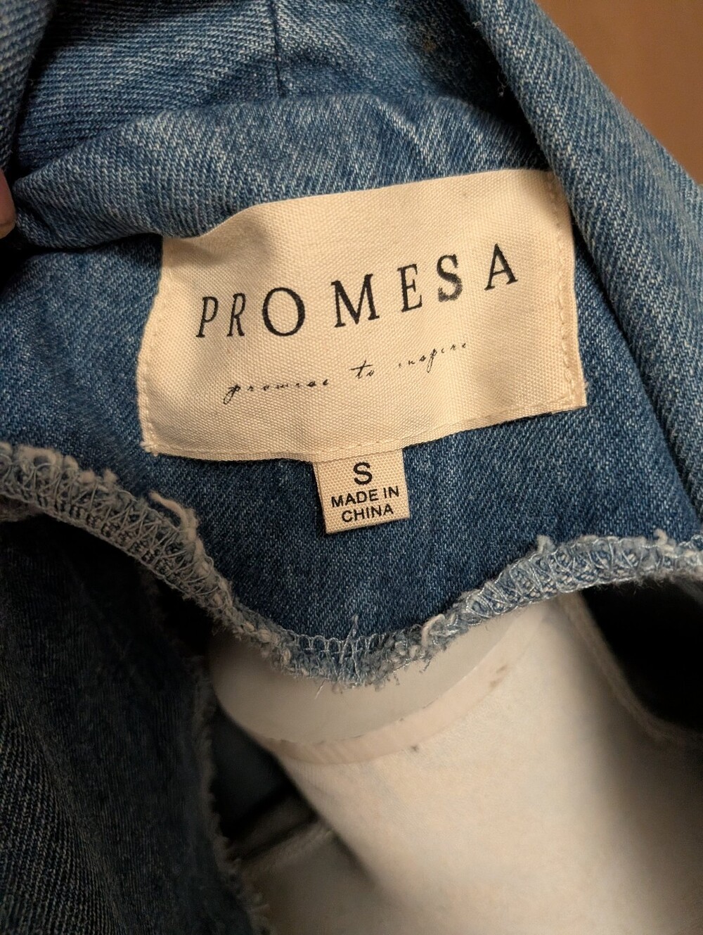 Promesa Size Small Oversized Denim Cardigan Jacket Open Front Blue Jean Utility - Picture 4 of 10